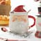 Glitzhome® Christmas Ceramic Santa & Snowman Mug with Lid & Spoon Set